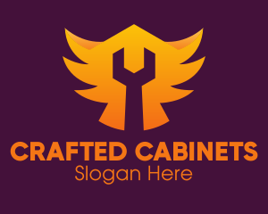 Cabinetry - Golden Gradient Wings Wrench logo design