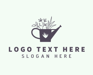 Gardening - Watering Can Plants logo design