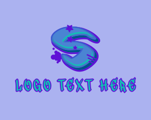 Skateboarding - Graffiti Star Letter S logo design