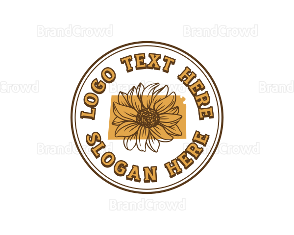 Sunflower Floral Kansas Logo