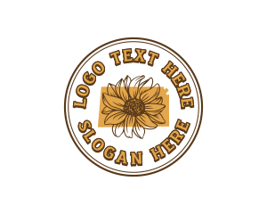 Map - Sunflower Floral Kansas logo design