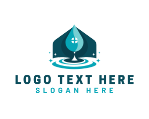 Water Station - House Water Ripple logo design