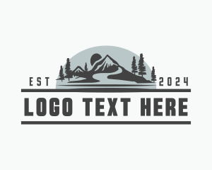 Adventure - Mountain Trek Landscape logo design