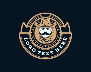 Moustache - Wild West Cowboy logo design