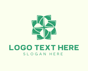 Herbal - Organic Cross Leaves logo design
