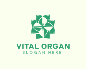 Organic Cross Leaves logo design