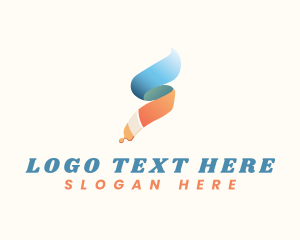 Decorator - Gradient Paint Brush Letter S logo design