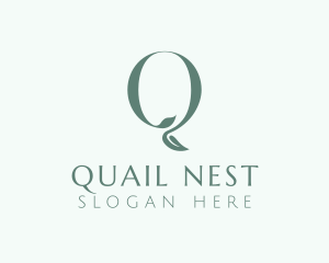 Botanical Plant Letter Q  logo design