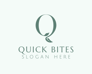 Botanical Plant Letter Q  logo design