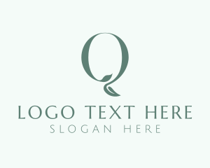 Letter Q - Botanical Plant Letter Q logo design