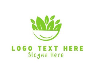 Vegetarian - Vegan Salad Bowl logo design