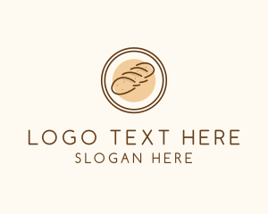 Brown - Bread Loaf Badge logo design