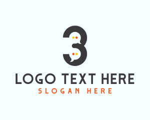 Chat - Chat App Number 3 logo design