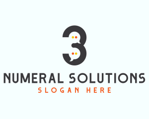 Numeral - Chat App Number 3 logo design