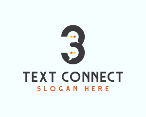 Texting - Chat App Number 3 logo design