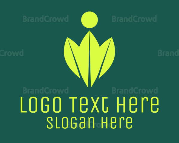 Green Leaves Organic Person Logo