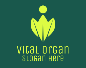 Green Leaves Organic Person logo design