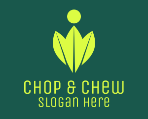 Spa - Green Leaves Organic Person logo design