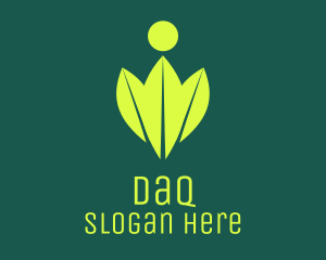 Natural - Green Leaves Organic Person logo design