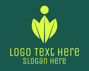 Agriculture - Green Leaves Organic Person logo design