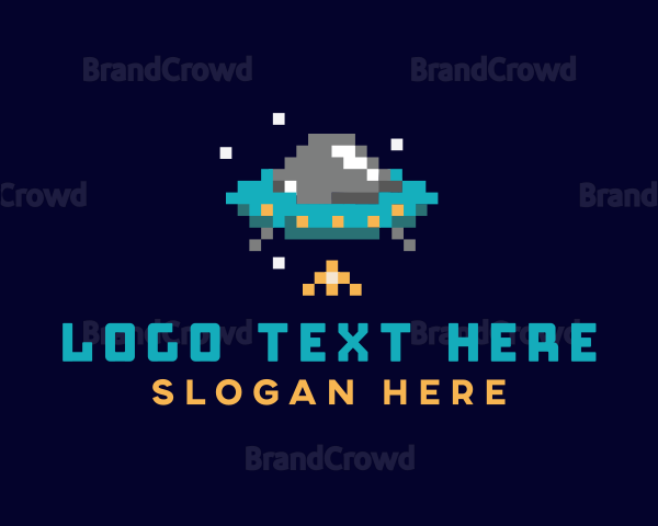 Pixel UFO Space Logo