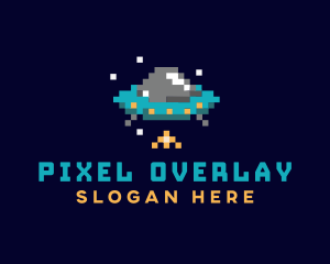 Pixel UFO Space logo design