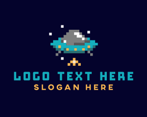 Pixel UFO Space Logo