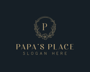 Floral Wreath Events Place logo design