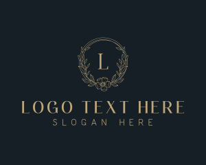 Spa - Floral Wreath Events Place logo design