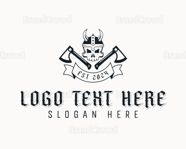 Viking Skull Warrior Logo