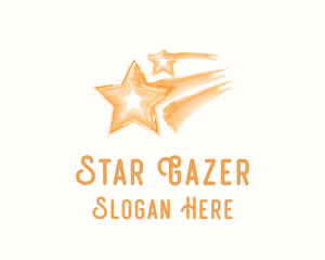 Shooting Star Watercolor logo design