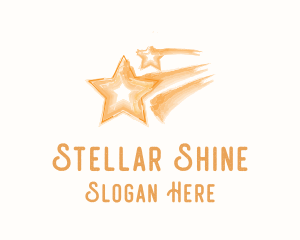 Shooting Star Watercolor logo design