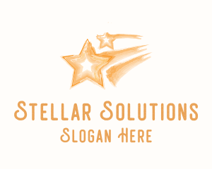 Star - Shooting Star Watercolor logo design