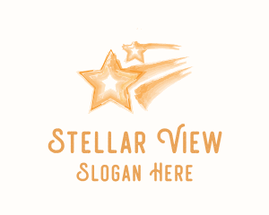 Stargazing - Shooting Star Watercolor logo design