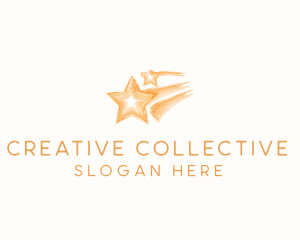 Shooting Star Watercolor logo design