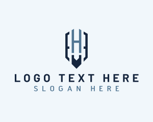Insignia - Shield Security Agency Letter H logo design
