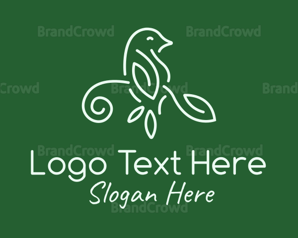 Leaf Bird Outline Logo