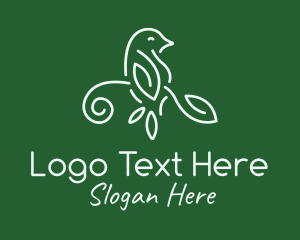 Ecology - Leaf Bird Outline logo design