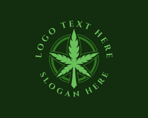 Plant - Organic Marijuana Leaf logo design