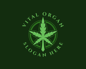 Organic Marijuana Leaf logo design