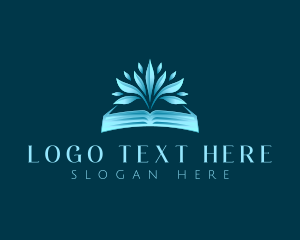 Library - Tree Book Leaves logo design