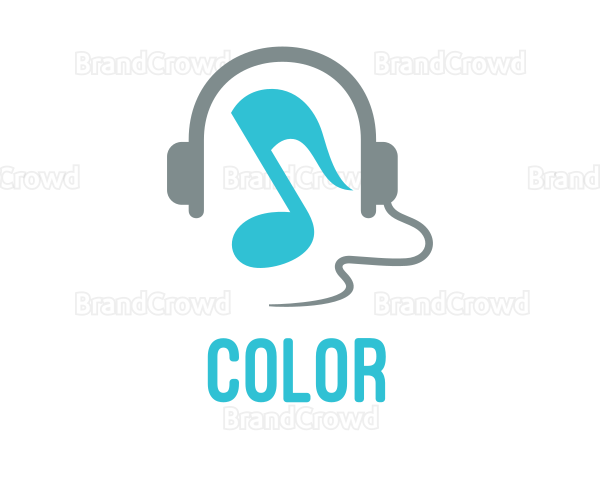 Musical Note Headphones Logo