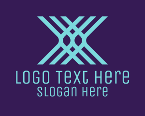 Modern Blue Letter X Logo