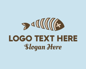 Fossil - Dead Fish Bones logo design