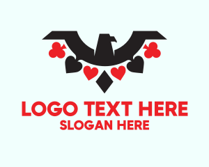Gambling - Poker Eagle Wings logo design