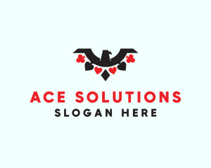 Ace - Poker Eagle Wings logo design