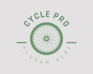 Cyclist Wheel Emblem logo design