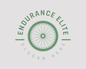 Marathon - Cyclist Wheel Emblem logo design