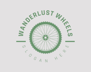 Cyclist Wheel Emblem logo design