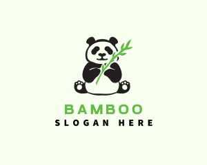 Panda Bamboo Animal logo design